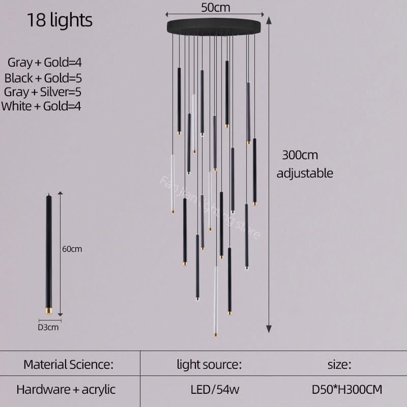 Cylindrical Two Color LED Chandelier - Dazzling Illumination-ChandeliersDecor.com