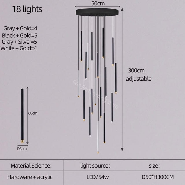 Cylindrical Two Color LED Chandelier - Dazzling Illumination-ChandeliersDecor.com