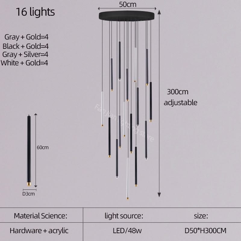 Cylindrical Two Color LED Chandelier - Dazzling Illumination-ChandeliersDecor.com
