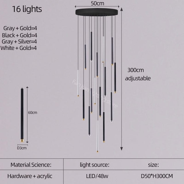 Cylindrical Two Color LED Chandelier - Dazzling Illumination-ChandeliersDecor.com