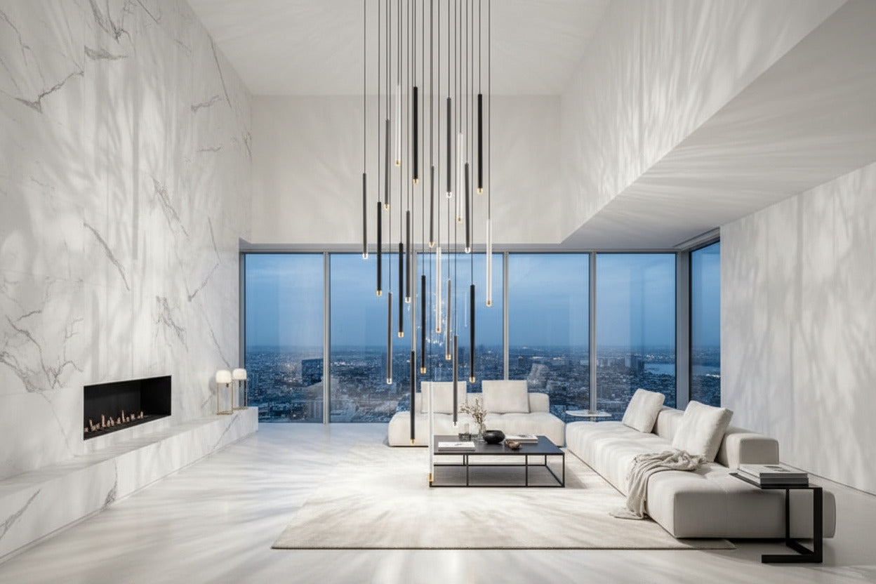 Cylindrical Two Color LED Chandelier - Dazzling Illumination-ChandeliersDecor.com