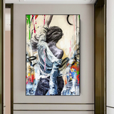 ChandeliersDecor.com-Wall Posters-Dancing Girl Street Graffiti Canvas Wall Art