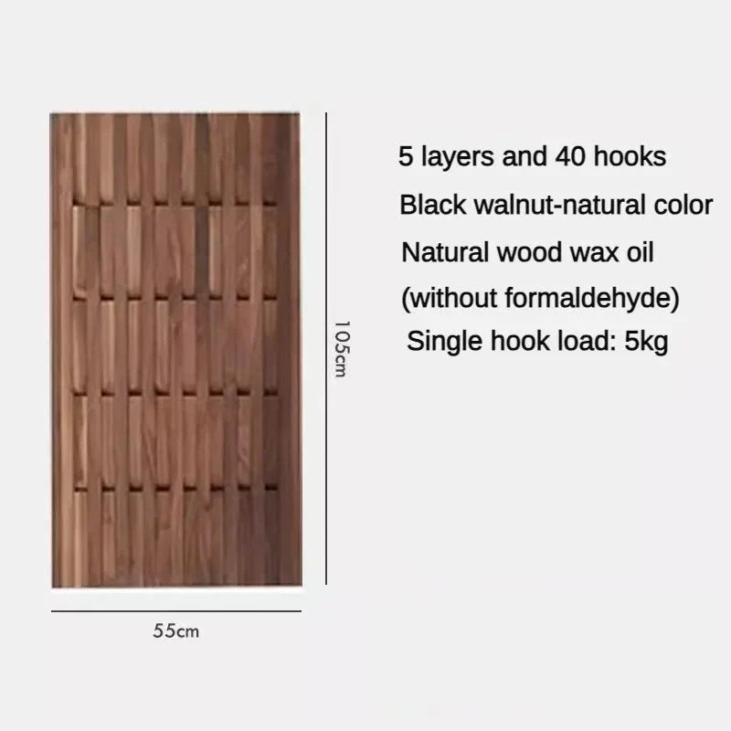 ChandeliersDecor.com-Drying Racks & Hangers-Dark Wallnut Wood Piano Wall Hanging Coats Organiser
