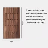 ChandeliersDecor.com-Drying Racks & Hangers-Dark Wallnut Wood Piano Wall Hanging Coats Organiser