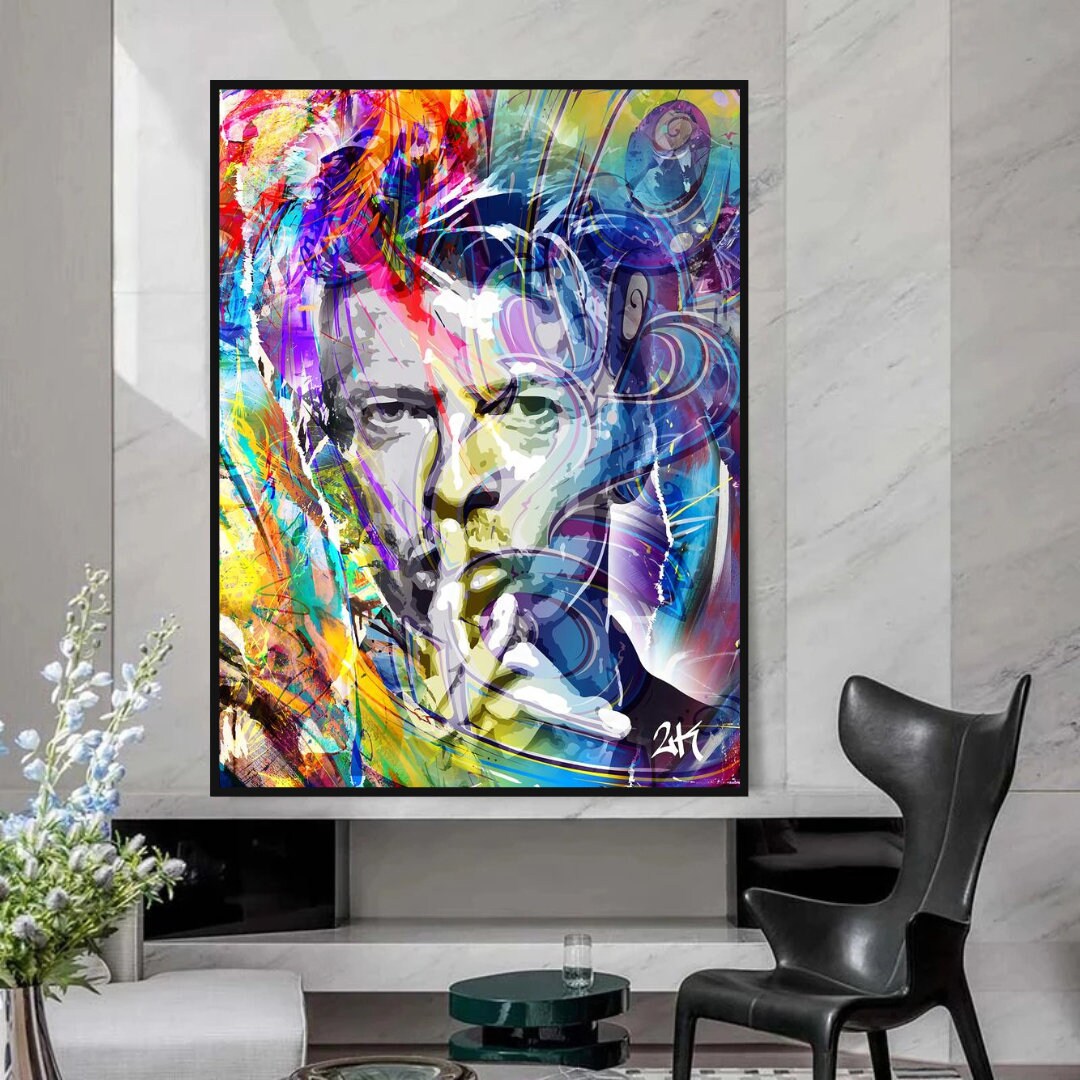 ChandeliersDecor.com-Musicians Wall Art-David Bowie Singer Famous Wall Canvas Art Wall Hanging