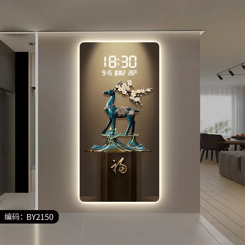 ChandeliersDecor.com-Wall Clocks-Deer Scenary Digital Wall Clock