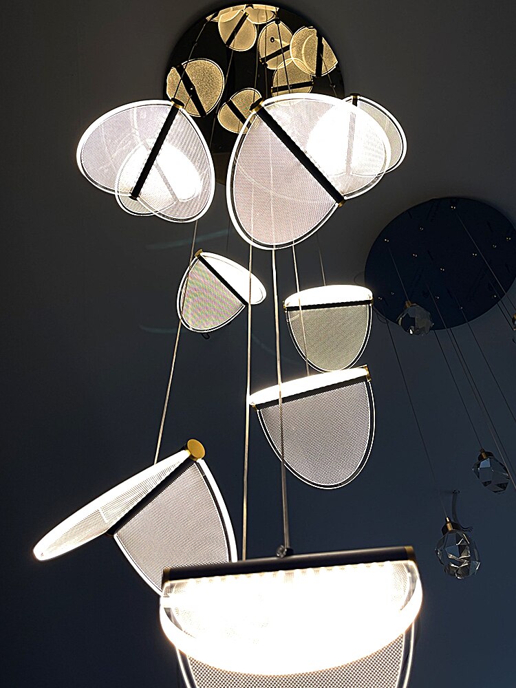 ChandeliersDecor.com-Staircase Chandelier-Deluxe Acrylic Blade Chandelier