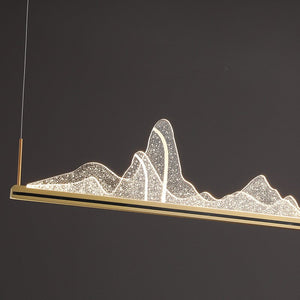 ChandeliersDecor.com-Kitchen Island-Designer Acrylic Hill Chandelier for Stunning Lighting