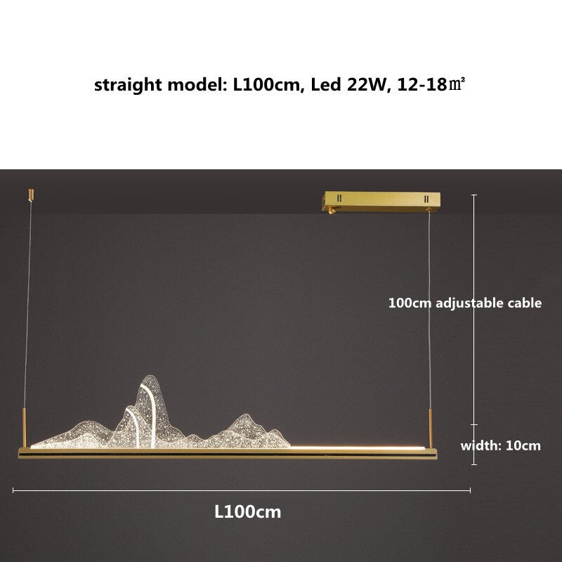 ChandeliersDecor.com-Kitchen Island-Designer Acrylic Hill Chandelier for Stunning Lighting