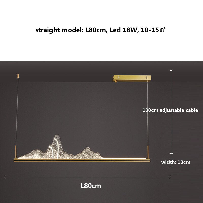 ChandeliersDecor.com-Kitchen Island-Designer Acrylic Hill Chandelier for Stunning Lighting