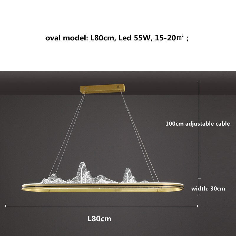 ChandeliersDecor.com-Kitchen Island-Designer Acrylic Hill Chandelier for Stunning Lighting