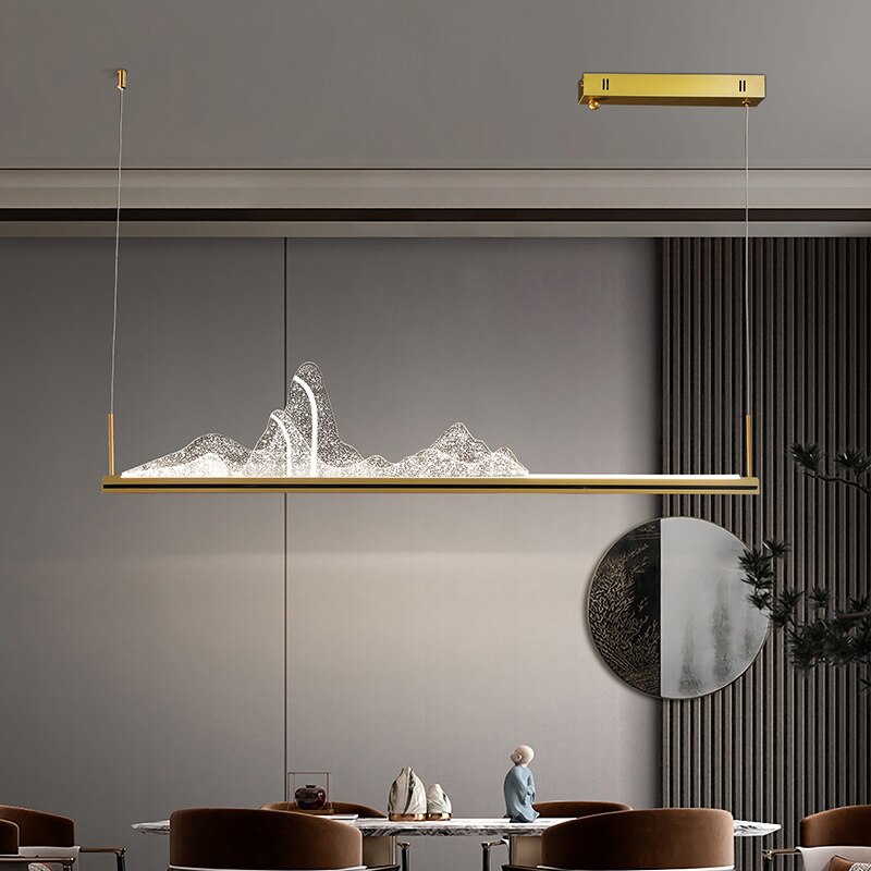 ChandeliersDecor.com-Kitchen Island-Designer Acrylic Hill Chandelier for Stunning Lighting