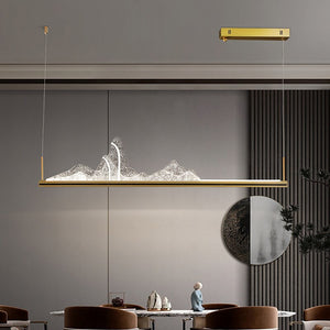 ChandeliersDecor.com-Kitchen Island-Designer Acrylic Hill Chandelier for Stunning Lighting