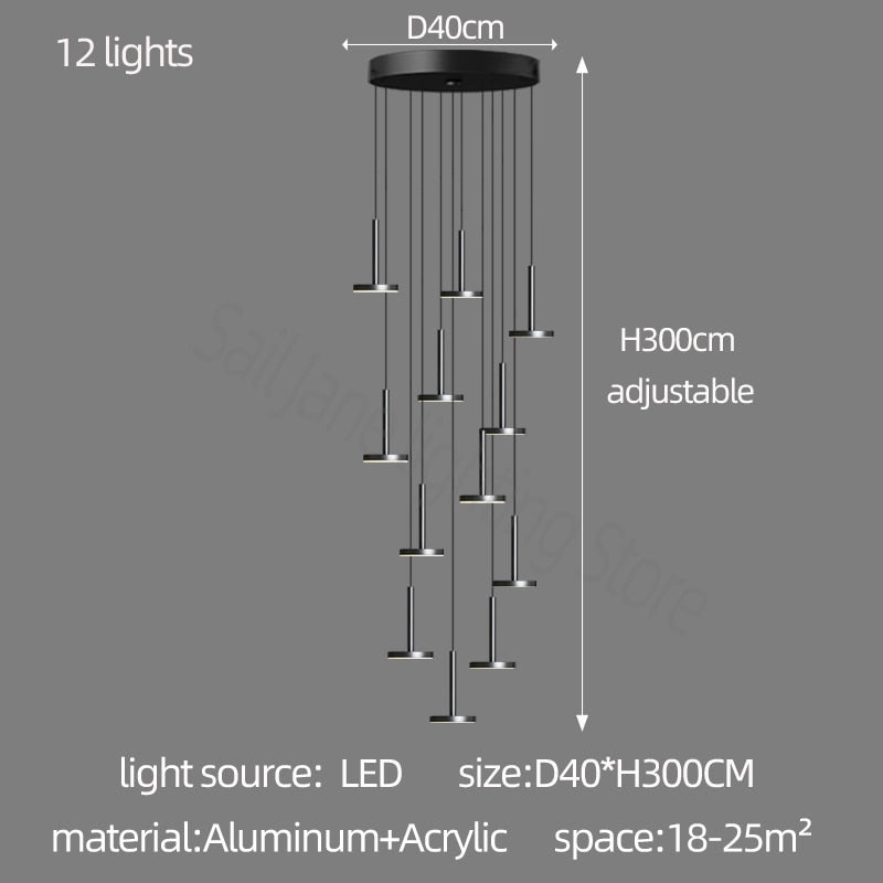 ChandeliersDecor.com-Staircase Chandelier-Designer Arc Luxury Staircase Chandelier