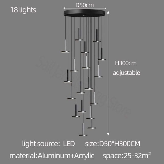 ChandeliersDecor.com-Staircase Chandelier-Designer Arc Luxury Staircase Chandelier