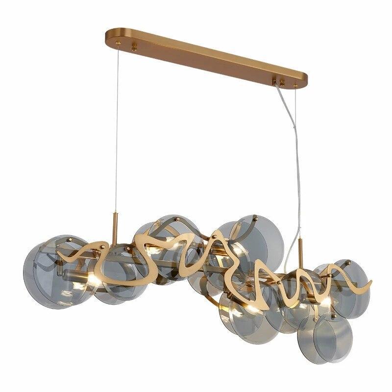 ChandeliersDecor.com-Kitchen Island-Designer Glass Chandelier: Elevate Your Space