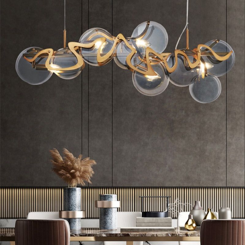 ChandeliersDecor.com-Kitchen Island-Designer Glass Chandelier: Elevate Your Space
