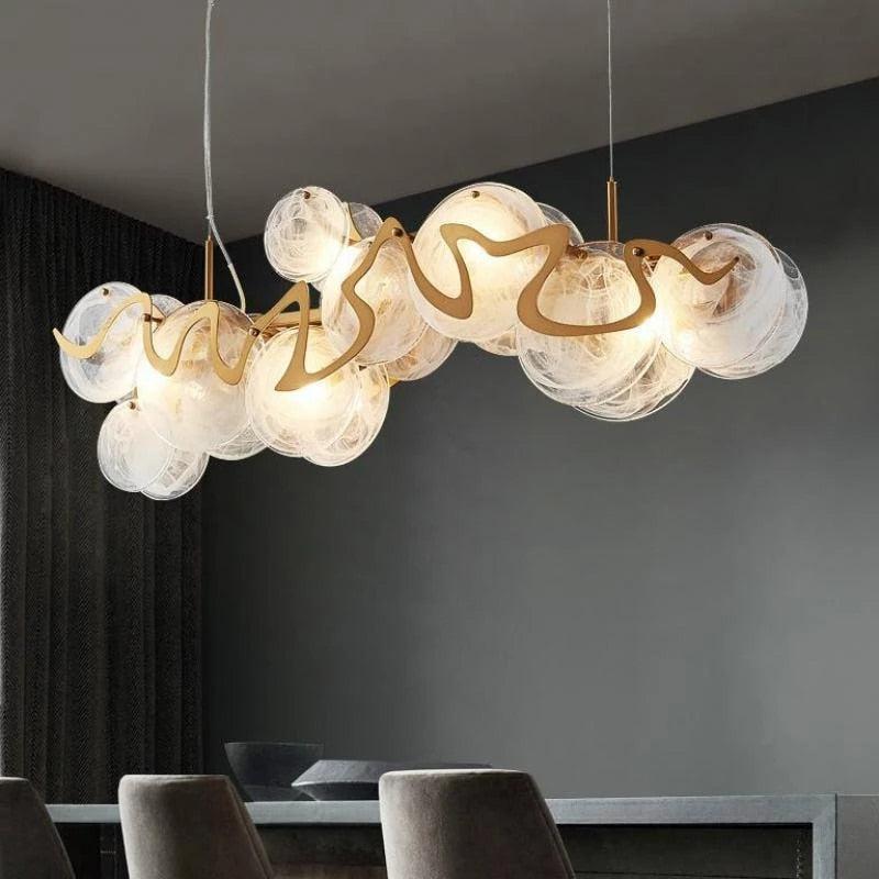 ChandeliersDecor.com-Kitchen Island-Designer Glass Chandelier: Elevate Your Space