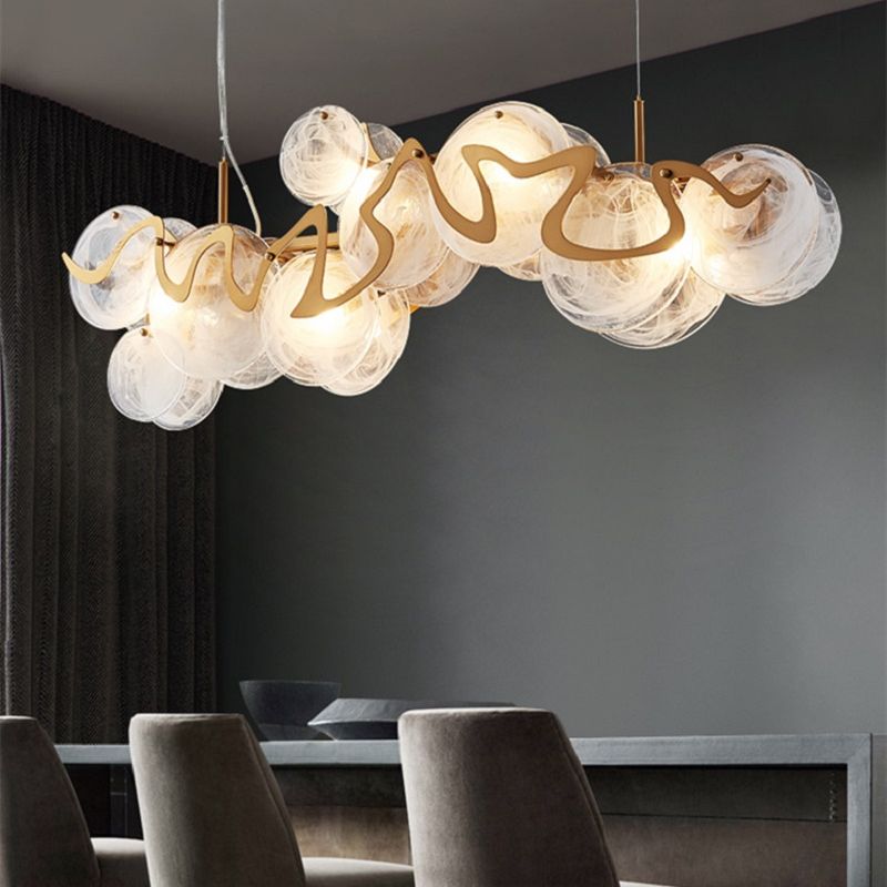 ChandeliersDecor.com-Kitchen Island-Designer Glass Chandelier: Elevate Your Space