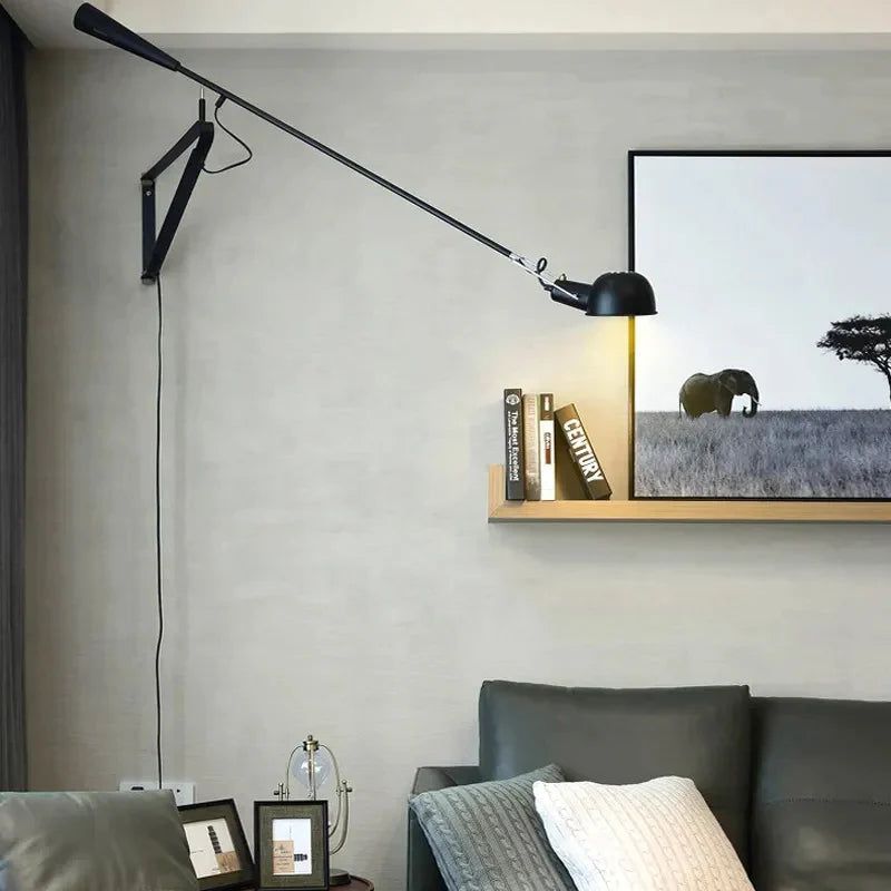 ChandeliersDecor.com-Wall Lights-Designer Long Arm Adjustable Long Pole Wall Light