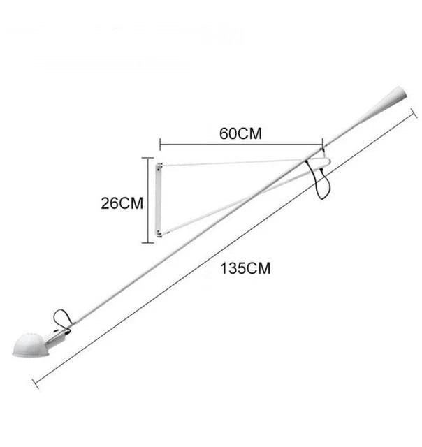 ChandeliersDecor.com-Wall Lights-Designer Long Arm Adjustable Long Pole Wall Light