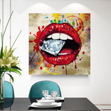 ChandeliersDecor.com-Wall Posters-Diamond in Lips Canvas Wall Art