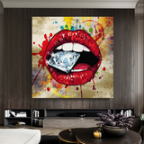 ChandeliersDecor.com-Wall Posters-Diamond in Lips Canvas Wall Art