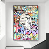 ChandeliersDecor.com-Wall Posters-Diamonds Woman Graffiti Canvas Wall Art