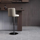 ChandeliersDecor.com-Bar Stools-Disk Base Leather Adjustable Bar Stool