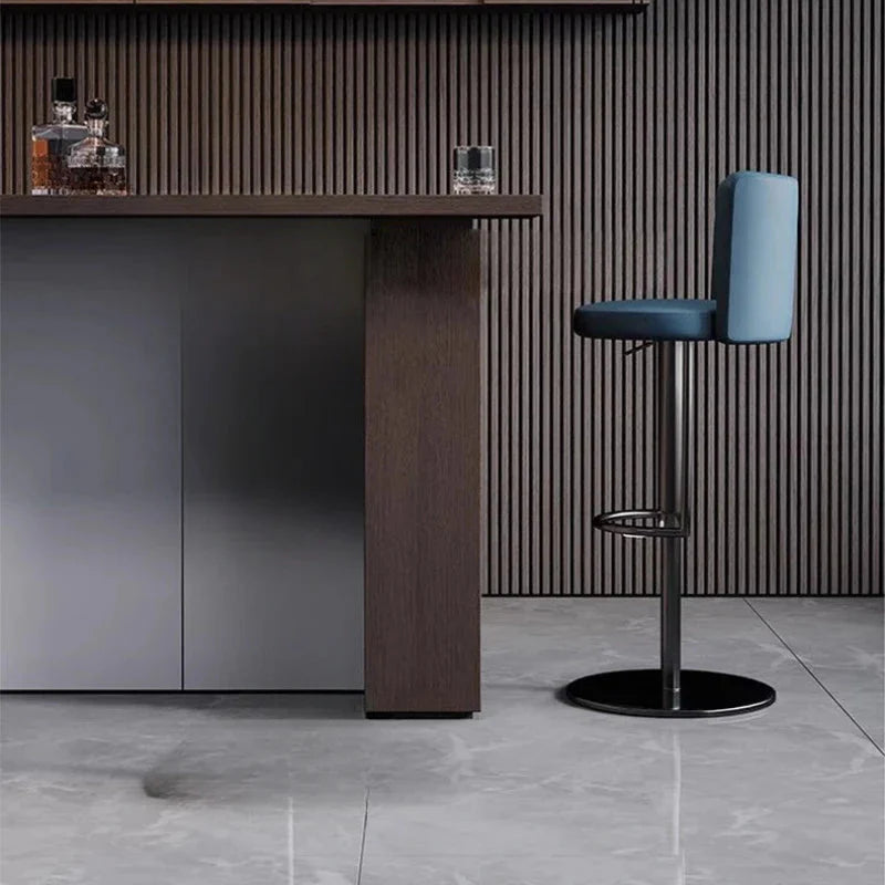ChandeliersDecor.com-Bar Stools-Disk Base Leather Adjustable Bar Stool