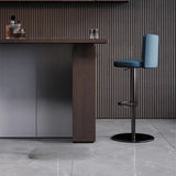 ChandeliersDecor.com-Bar Stools-Disk Base Leather Adjustable Bar Stool