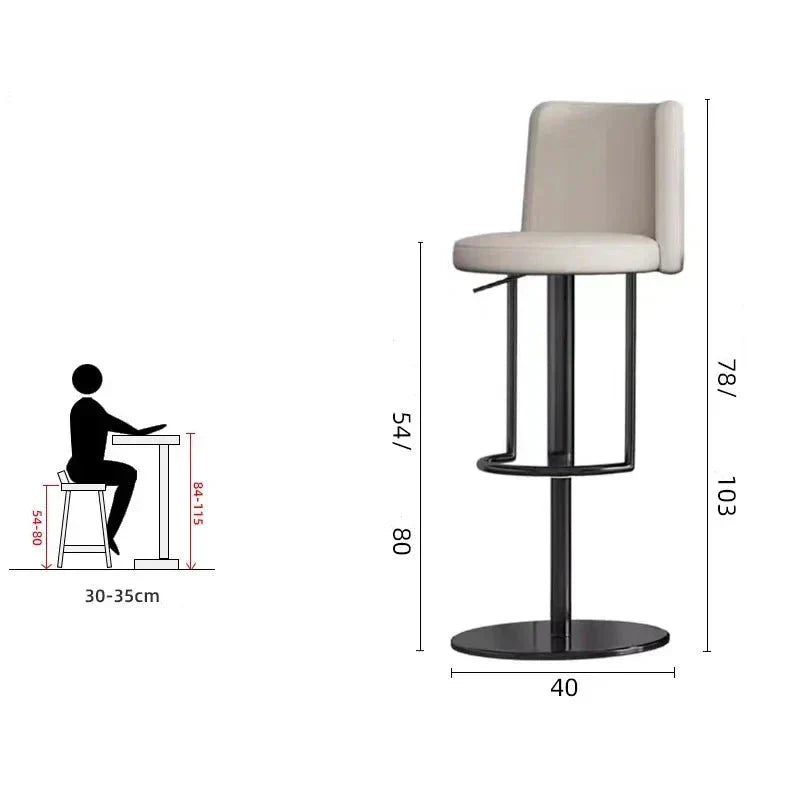 ChandeliersDecor.com-Bar Stools-Disk Base Leather Adjustable Bar Stool