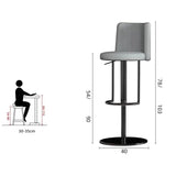 ChandeliersDecor.com-Bar Stools-Disk Base Leather Adjustable Bar Stool