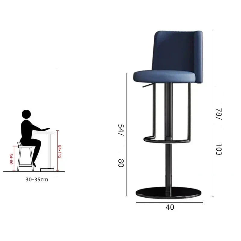 ChandeliersDecor.com-Bar Stools-Disk Base Leather Adjustable Bar Stool