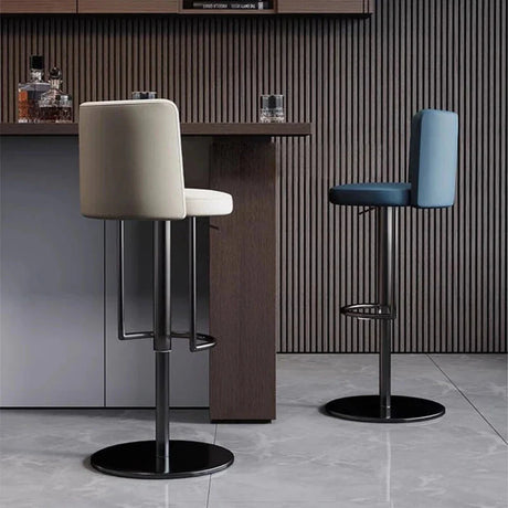 ChandeliersDecor.com-Bar Stools-Disk Base Leather Adjustable Bar Stool