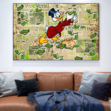 ChandeliersDecor.com-Scrooge McDuck Wall Art-Disney Cartoon Scrooge Mcduck Canvas Wall Art