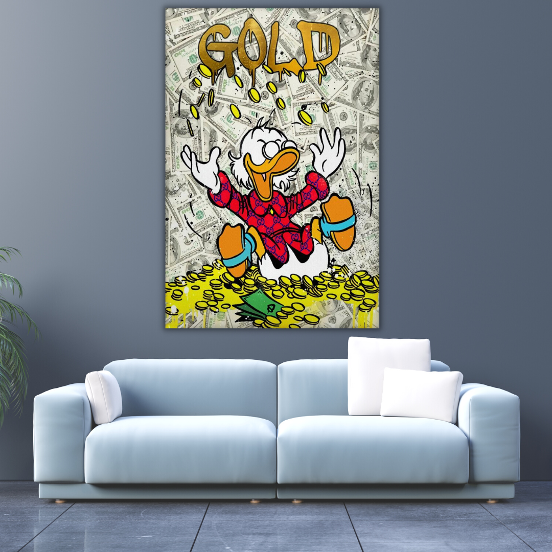 ChandeliersDecor.com-Wall Posters-Disney Donald Duck Money Canvas Wall Art