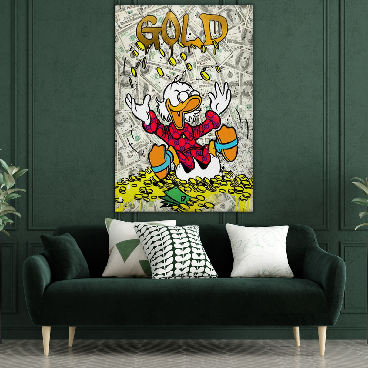 ChandeliersDecor.com-Wall Posters-Disney Donald Duck Money Canvas Wall Art