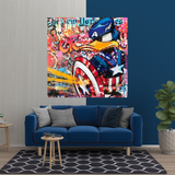 ChandeliersDecor.com-Wall Posters-Disney Donald Duck Warrior Captain America Graffiti Canvas Wall Art