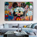 ChandeliersDecor.com-Wall Posters-Disney Funny Mickey Mouse Donald Duck Canvas Wall Art