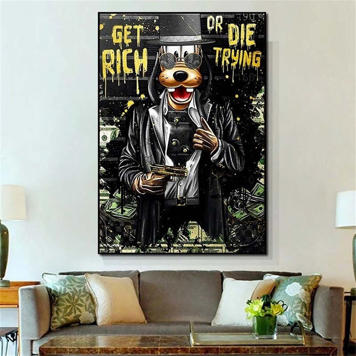 ChandeliersDecor.com-Wall Posters-Disney Get Rich Or Die Trying Canvas Wall Art