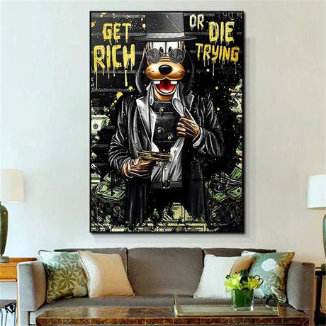 ChandeliersDecor.com-Wall Posters-Disney Get Rich Or Die Trying Canvas Wall Art