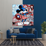 ChandeliersDecor.com-Wall Posters-Disney Mickey Mouse Warrior Captain America Graffiti Canvas Wall Art