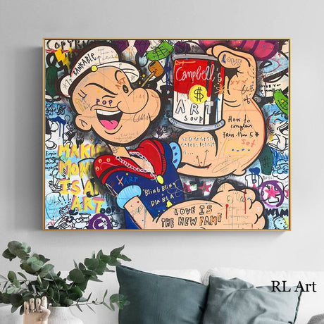 ChandeliersDecor.com-Wall Posters-Disney Popeye Picture Canvas Wall Art