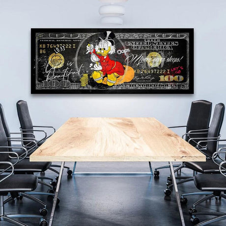 ChandeliersDecor.com-Scrooge McDuck Wall Art-Disney Scrooge McDuck Dollar Donald Duck Canvas Wall Art