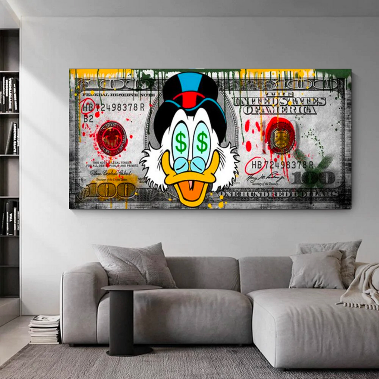 ChandeliersDecor.com-Scrooge McDuck Wall Art-Disney Scrooge McDuck Dollar Donald Duck Canvas Wall Art