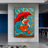 ChandeliersDecor.com-Scrooge McDuck Wall Art-Disney Scrooge Mcduck with Umbrella Canvas Wall Art