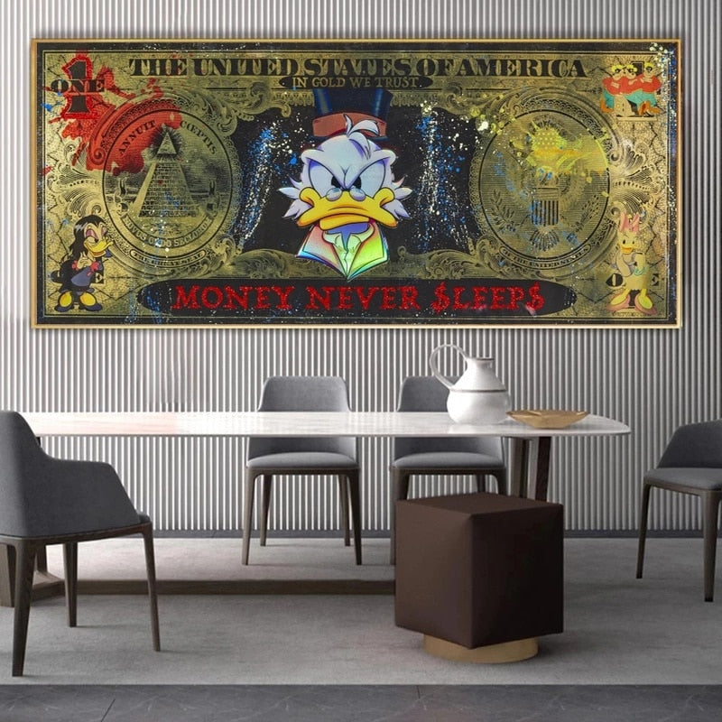 ChandeliersDecor.com-Scrooge McDuck Wall Art-Disney's Scrooge & Donald Dollar Canvas Wall Art
