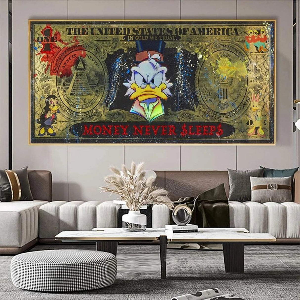 ChandeliersDecor.com-Scrooge McDuck Wall Art-Disney's Scrooge & Donald Dollar Canvas Wall Art