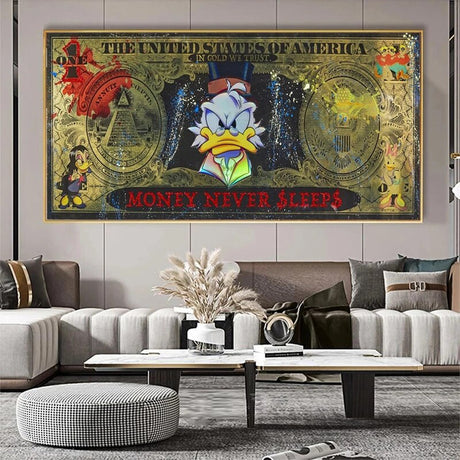 ChandeliersDecor.com-Scrooge McDuck Wall Art-Disney's Scrooge & Donald Dollar Canvas Wall Art